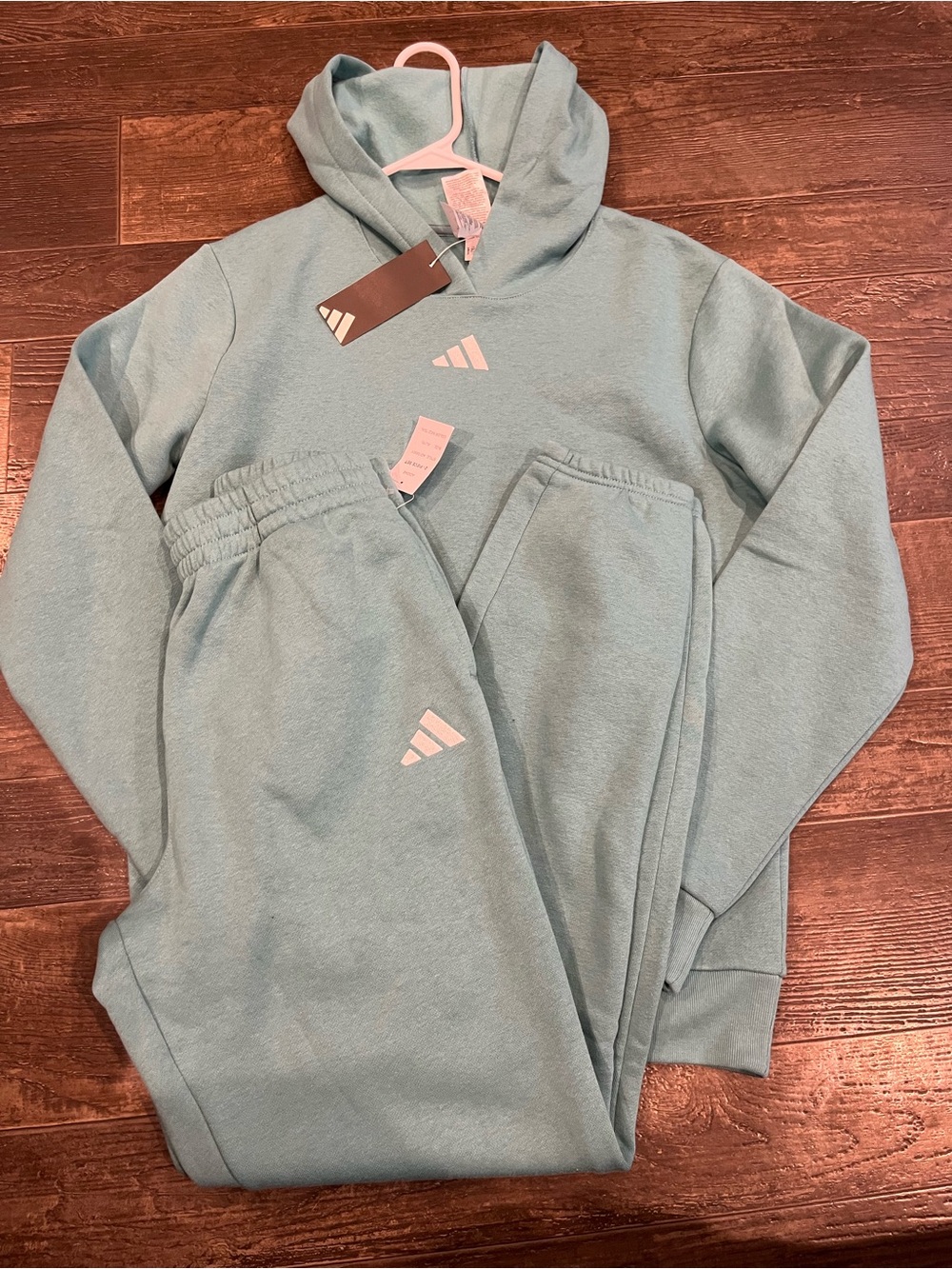 adidas Kids Light Teal Hoodie and Jogger Set